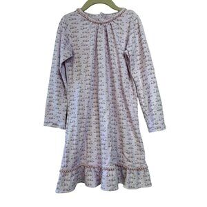 LILA + HAYES Easter Bunny Dress Girls 7 Pink Carlin Eggs Pima Cotton Ruffles